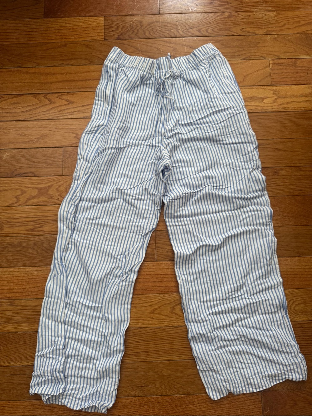 H&M blue striped cotton pants